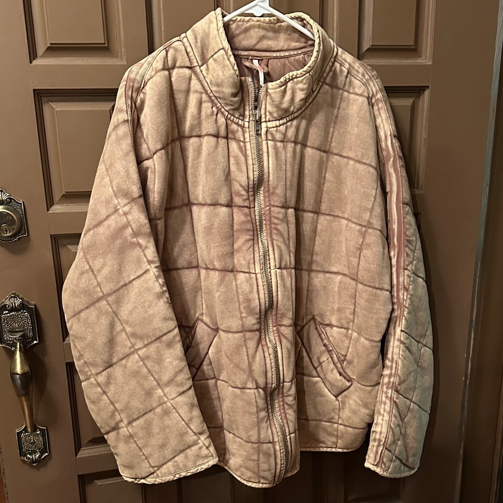 FP Movement by Free People Quilted Puffer Jacket in Blush Tan